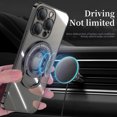thumbnail image 4 of ELEHOLD Plating Case for iPhone 15,Transparent Clear Back Magnetic Compatible with MagSafe Charging Foldable Kickstand Shockproof Anti-Yellowing Case for iPhone 15,Black, 4 of 6