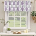 thumbnail image 3 of Purple Gray Leaves Valances for Windows, Summer Tropical Plant Aesthetics Light Filtering Kitchen Curtains, Rod Pocket Window Valance Curtains for Living Room Bedroom, 42" W x 12" L, 2 Panels, 3 of 9