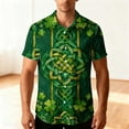 thumbnail image 5 of VBTAPA St. Patrick's Day Button Down Shirt Men Funny Irish Shamrock Print Short Sleeve Shirts Tropical Beach Dress Shirt Green XXL, 5 of 9