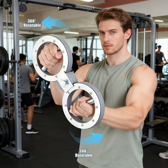 12LB Spinning Rotator Burn Machine, 360° Rotating Arm Trainer with 5-Level Adjustable Resistance, Heavy Duty Metal Forearm Strengthener for Boxing Gym and Home Workouts