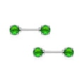 thumbnail image 1 of BodyJewelryOnline Paire de Barres de Mamelon 14G Acier Chirurgical avec Ensemble de Broches Rondes CZ Gemmes Hommes Femmes, 1 of 5