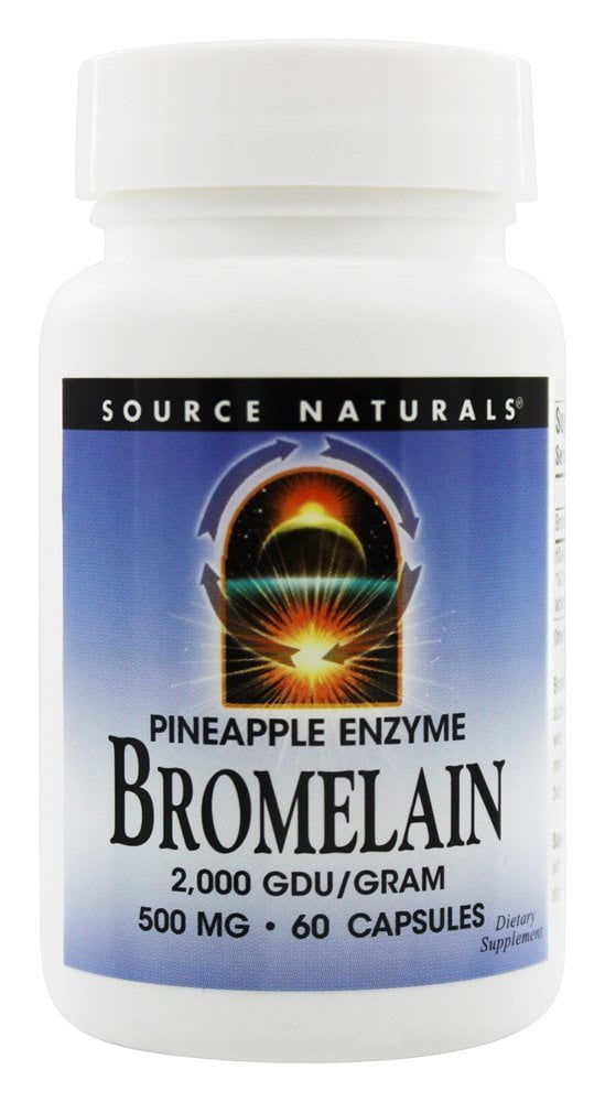 Source Naturals Bromelain Pineapple Enzyme 2000 GDU/Gram 500 mg. 60 Capsules