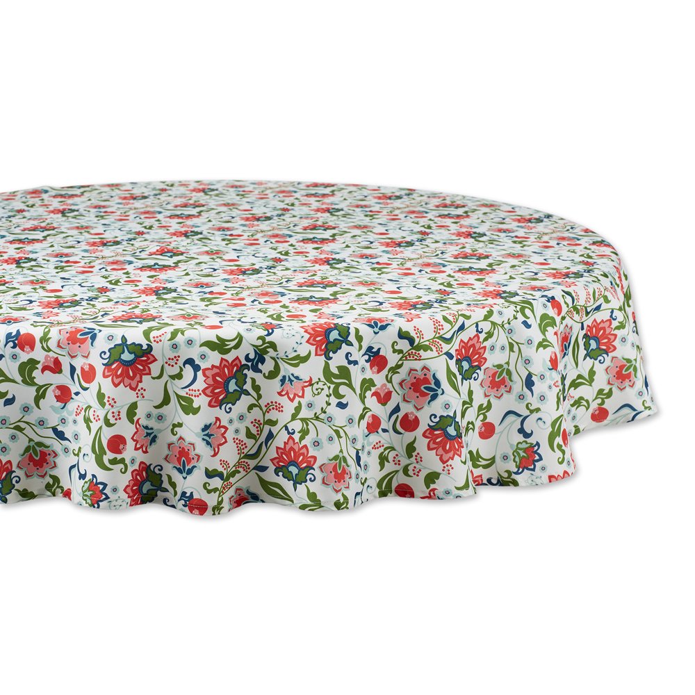 DII Garden Floral Print Outdoor Tablecloth 60 Round