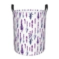 thumbnail image 6 of Picia Lavender Flowers Large Laundry Basket, Waterproof, Freestanding Laundry Hamper, Collapsible Tall Clothes Hamper with Extended Handles-Medium, 6 of 8