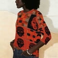 thumbnail image 4 of Otoño 3/4 Manga Tops para las Mujeres 2025 Impreso V-Cuello Casual Blusa, Blusas de Manga Corta para las Mujeres Vestido Casual No Incluido, 4 of 9