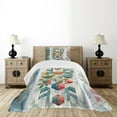 thumbnail image 3 of Ambesonne Eucalyptus Leaves Quilted Bedspread Set 2 Pcs, Leaf Geometrics, Twin Size, Teal Multicolor, 3 of 4