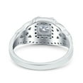 thumbnail image 3 of Simulated Cubic Zirconia Size-5 Celtic Art Deco Wedding Bridal Engagement Ring 925 Sterling Silver, 3 of 7