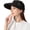 Black, variant on Sun Hats for Women, 2 in 1 Zip-Off Wide Brim UPF 50+ Ponytail Visor Hat