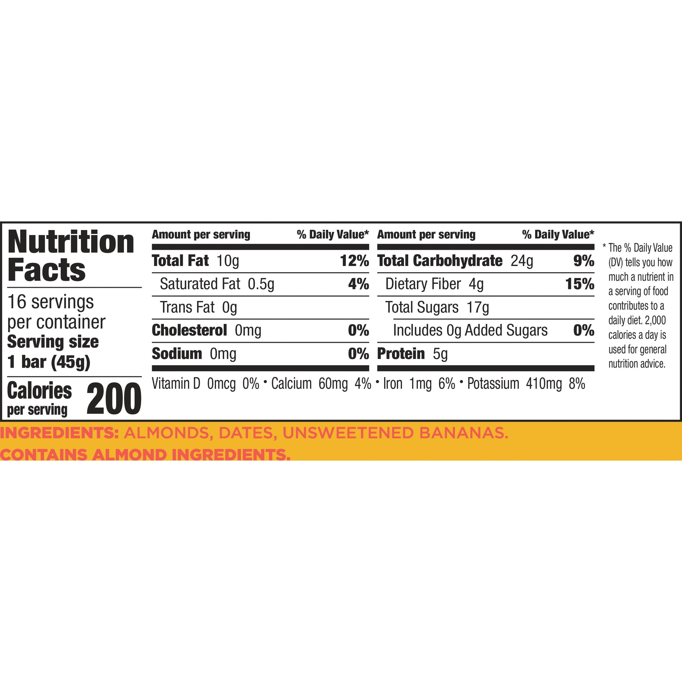 Larabar Banana Bread, Fruit and Nut Bars, 5g Protein, Gluten Free, Vegan, 25.6 oz, 16 Ct