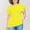 Yellow, variant on Sakmal Short Sleeve Shirts for Women Puff Solid Crew Neck Side Zipper Tops Casual Black T-Shirts Summer Tops 2025