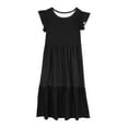 thumbnail image 4 of IROINNID Fashion Girls' Solid Color Dress Summer New Short Sleeves Round Neck Dresses with Pockes for Adorable and Relaxed Outfits, 4 of 6