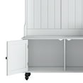 thumbnail image 6 of EUROCO 65" Entryway Hall Tree with Storage Bench and Coat Rack, 4 Hooks, 2 Shelves for Hallway Living Room Bedroom Home,White, 6 of 7