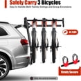 thumbnail image 3 of Car Bicycle Rack 3-Bike, Vehicle Trunk Mount Bike Rack F Frame Foldable Bicycle Carrier Holder for Most Cars SUV Sedan Hatchback Minivan, 88lbs Load, 3 of 13