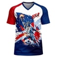 thumbnail image 2 of LEKWK USA Soccer Jersey Men Short Sleeve International Football Shirts Breathable Loose Fit Athletic Shirts for National Team Fan Soccer Jersey Collection, 2 of 6