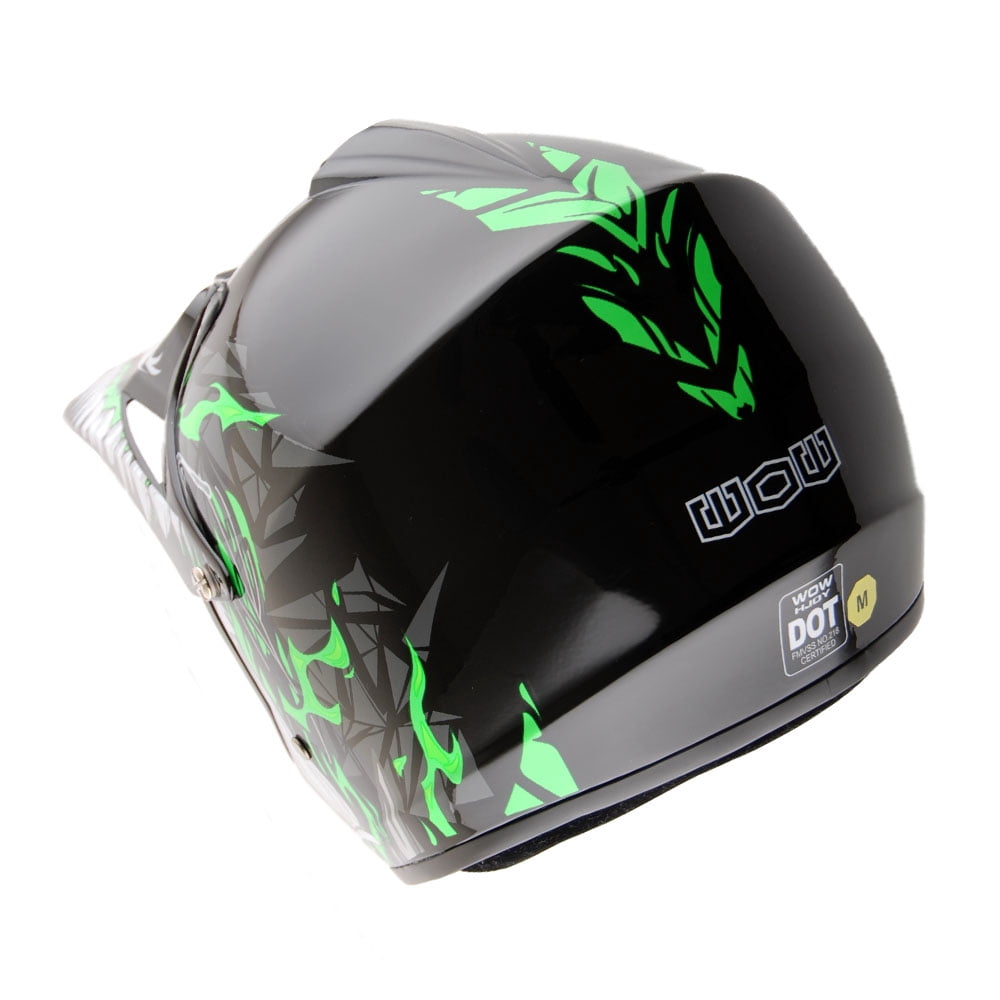 WOW Youth Kids Motocross BMX MX ATV Dirt Bike Helmet HJOY Dino Green
