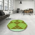 thumbnail image 4 of Ahgly Tapis Rond Lavable en Machine Intérieur Transitionnel Jaune Foncé Vert, 3 Pieds Rond, 4 of 7