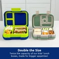 thumbnail image 5 of Pop - Leak-Proof Lunch Box & Removable Divider for Ages 8+ & Teens - Lunch Container Holds 5 Cups of Food; 3-4 Compartments; Microwave/Dishwasher Safe; 2 Year Warranty (Navy Blue/Chartreuse), 5 of 7