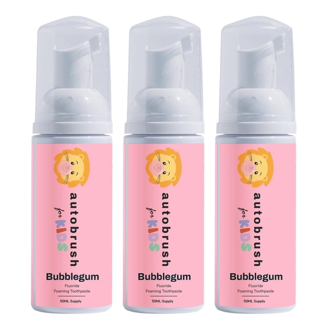 Pasta de dientes Autobrush Autobrush Fluoride Foaming Kids, paquete de 3
