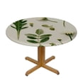thumbnail image 3 of nygtbtfer Round Fitted Tablecloth with Elastic Edge, Vintage Flower Pattern Round Table Cover Oil Proof Wipeable Table Cloth Cover Decor for Indoor Outdoor Patio Picnic Parties 46-50, 3 of 8