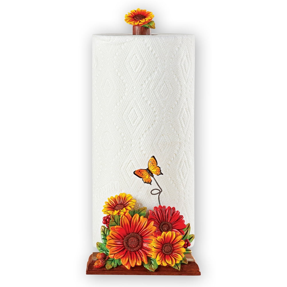 Unique Sunflower Kitchen Decor Single Roll Paper Towel Holder 14H