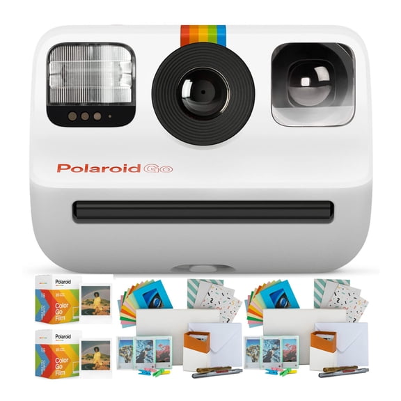 Paquete de Cámara Instantánea Polaroid GO con Película, Marcos y Postales