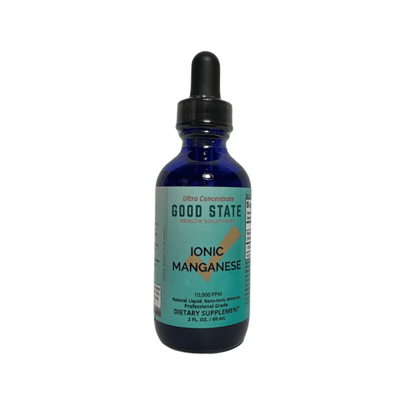 Good State Glass Bottle Liquid Ionic Manganese Ultra Concentrate, 100 Servings, 2 Fl Oz, Supports Bone Health and Metabolism