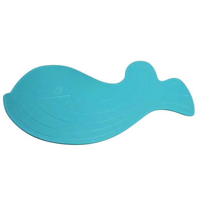 Alfombra de baño antideslizante para niños, alfombra de ducha de goma, inodoro, duradera, antibacteriana, resistente al moho, lavable a máquina, patrón de ballena. (Azul) JM