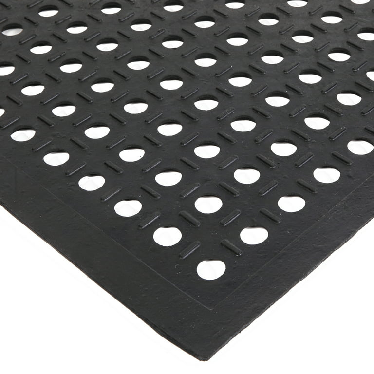 Goorabbit Rubber Kitchen Floor Mats,Heavy Duty Floor Mat Anti Fatigue  Kitchen Bar Rubber Drainage 35 x 59,Black