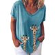 thumbnail image 1 of Elegante mujer con cuello en V estampado camiseta blusa Tops sudadera OAVQHLG3B Store  lin121212, 1 of 4