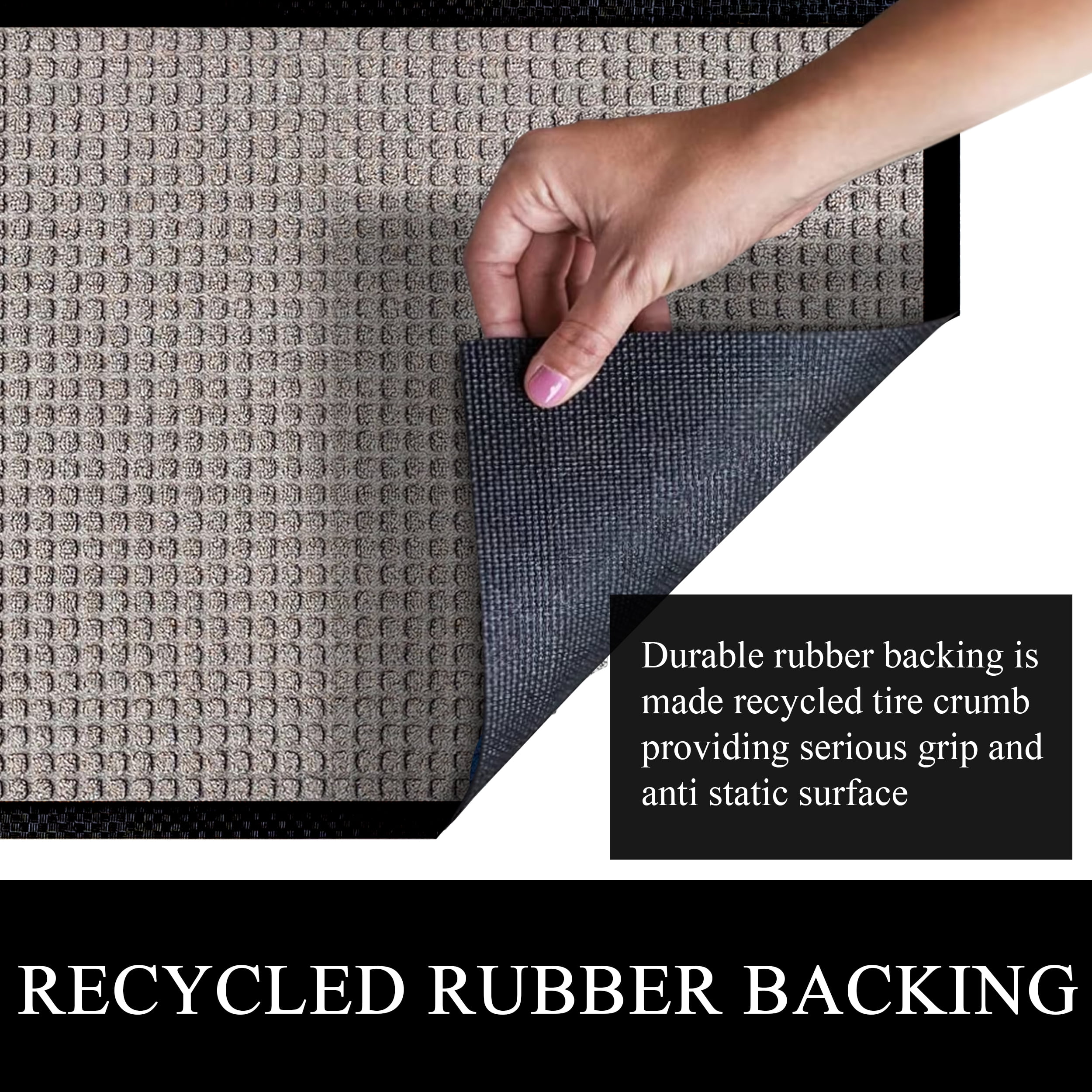 A1HC Indoor Outdoor Mat, Front and Back Entrance Welcome Mats, Large Front Door Patio Mats 47X71 Inches, Non-Slip Easy Clean Entrance Washable Large Size Doormats, Beige