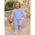thumbnail image 5 of RUINIXCW Baby Girl 2Pcs Fall Outfits Long Sleeve Stripes Print Ruffle Shirt + Pants Set Toddler Clothes, 5 of 9