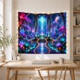 thumbnail image 5 of Luminous Portal in a Bioluminescent Garden, Mystical Fantasy for Space Lovers, Ethereal Sci-Fi Art Decor, Christmas Gift, Tapestry Wall Hanging for Bedroom and Living Room, 5 of 7