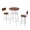 Brown+White | Round Table Set, variant on GZXS 3-Piece Bar Table and Chairs Set, 23.6" Square Pub Table with Storage Shelf, Modern Faux Marble Kitchen Dining Set for 2, Space Saving Design for Compact Area, Small Apartment (White+Gold)