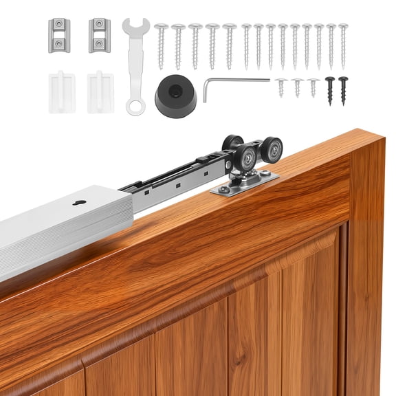 VEVOR Sliding Pocket Door Hardware Track Kit, 56.73" Pocket Door Track Kit with Soft Close Mechanism for Smooth and Quiet Sliding, Easy to Install, for 1" to 1 3/4" Thickness 30" Width Single Door
