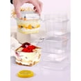 thumbnail image 5 of Ihvewuo Clear PET Good Sealing Food Storage Jar & Container (50 Count) 50pcs Plastic Dessert Cups with Lids 8oz Reusable Cupcake Container Clear Square Single Dessert Box, 5 of 11