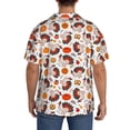 thumbnail image 3 of Gukieu Turkey And Thanksgiving2 Print Men's Short-sleeved Shirts, Button-down Pocket Shirts, T-shirts, Beach Vacation Travel Summer Clothing-4X-Large, 3 of 5