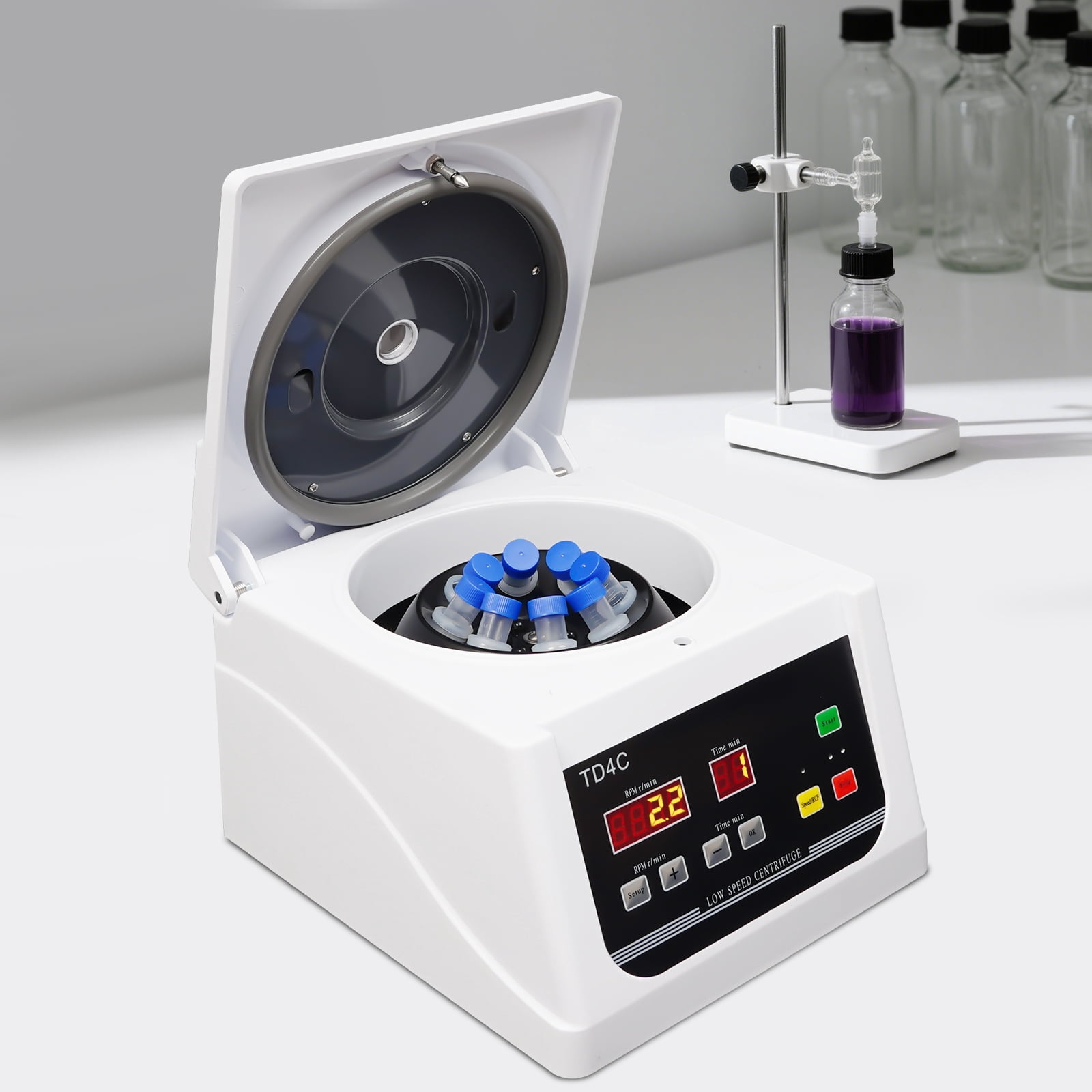 1 * Desktop Electric Lab Laboratory Centrifuge MachineM 32*27*21.5cm/ 12.6*10.63*8.46 in, Centrifugal Force: 2200XG