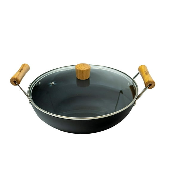 Verka Anodised Iron Wok, Karahi (Kadai), 30cm, With Lid