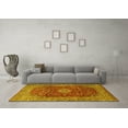 thumbnail image 3 of Ahgly Company Machine Washable Indoor Rectangle Medallion Yellow Traditional Area Rugs, 2' x 5', 3 of 4