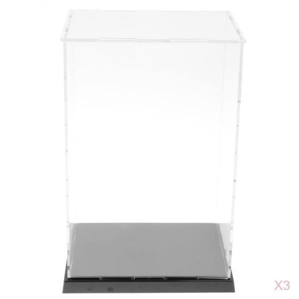 Vitrina Acrílica Transparente 15x15x20 Cm | Caja Expositora Apilable A Prueba De Polvo | Para Muñecas Y Coleccionables