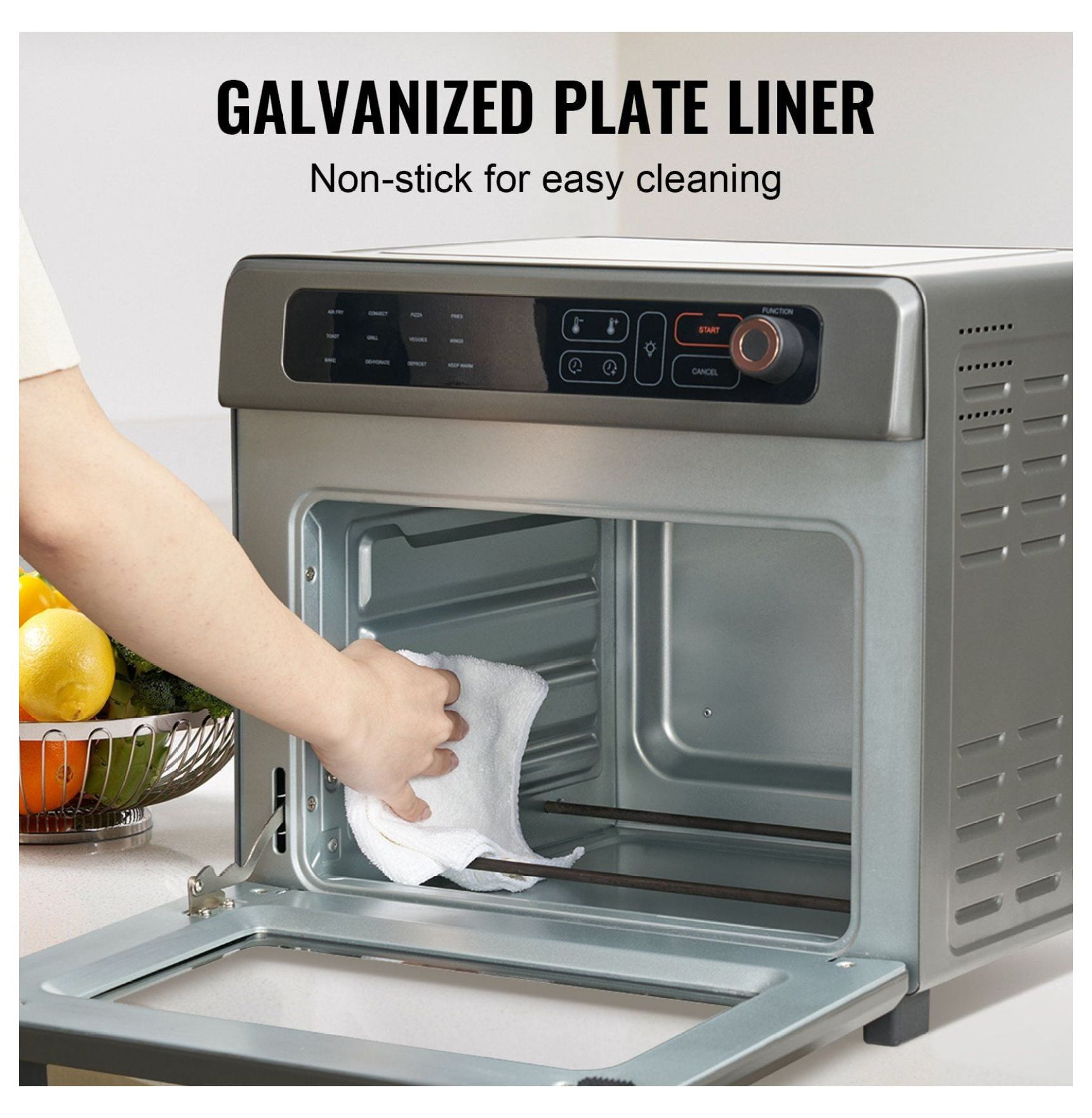 Air Fryer Toaster Oven 25L, 1700W Convection Oven Combo 12-in-1, Stainless Steel Countertop Oven with Pizza Pan, Grill, Dehydrate, Bake for Home & Commercial Use