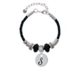 thumbnail image 2 of Delight Jewelry Silvertone Large Script Letter - S - 3/4'' Disc - Mom Celtic Knot Leather Bead Bracelet, 7"+2" Extender, 2 of 4