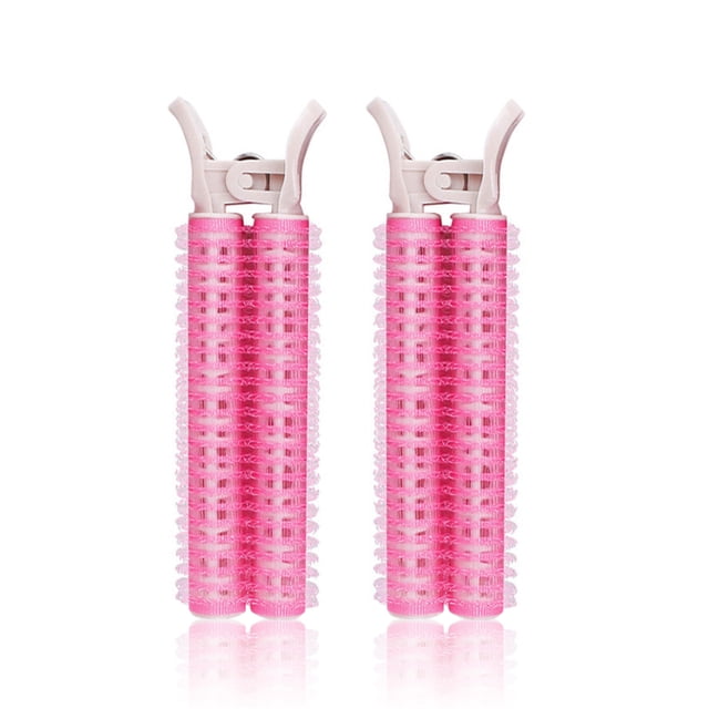 Raíz para el cabello Clips esponjosos Bangs Peluquería Peluquería Horquillas Lazy Rizado Tubo Portátil Viaje Lavable Rulos Rollers 2pcs Rose Rojo seitruly CE001442-02