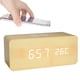 thumbnail image 2 of Reloj despertador digital de madera con carga inalámbrica, atenuador, alarma dual, modo día laborable/fin de semana, relojes LED de madera para dormitorio, mesita de noche, escritorio, niños, 2 of 5