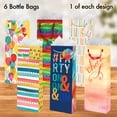 thumbnail image 3 of Designer Greetings Glitterwrap™ 6-Pack 13” Rainbow Bottle Gift Bag Set, Party On (6 Assorted Designs with Matching Hang Tags) – Fits Standard Wine & Champagne Bottles, 3 of 8