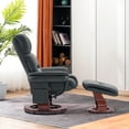 thumbnail image 3 of MCombo Swivel Recliners with Ottoman, Reclining TV Chairs with Vibration Massage, Faux Leather Ergonomic Lounge Chair for Living Room Bedroom 4832(Dark Grey), 3 of 9