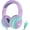 Purple-Green Gradient, variant on Adoope Wired Kids Headphones with USB C Plug, 85dB Volume Limiting Safe Hearing Protection, Adjustable Headband, Tangle-Free Cord Headphones for School, Tablet, Travel(Gradient Purple)