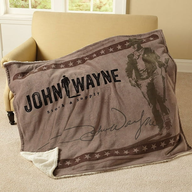 John Wayne Sherpa Blanket Throw Printed On Smooth Thick Fleece