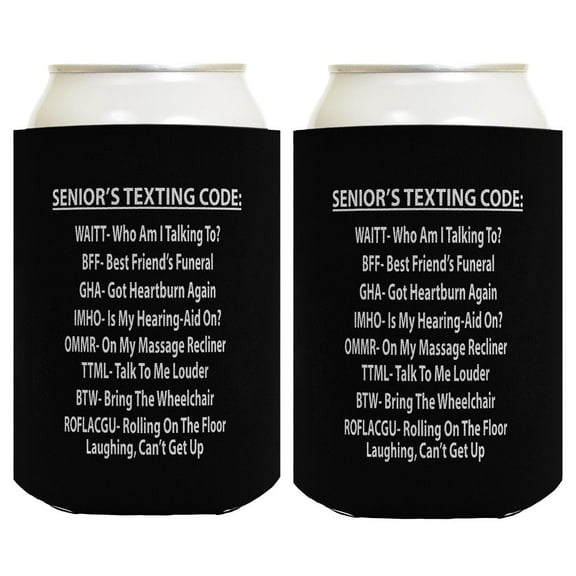 Funny Retirement Gifts for Men Seniors Texting Code 2-Pack Can Drink Thermocoolers