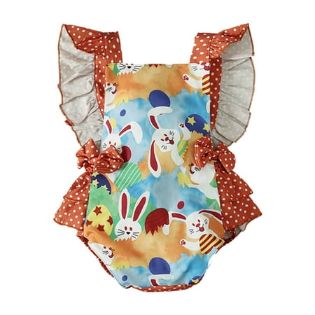 

NIUREDLTD Toddler Baby Boys Girls Ruched Rabbit Bunny Bodysuit Romper Clothes 3M-24M Size 100